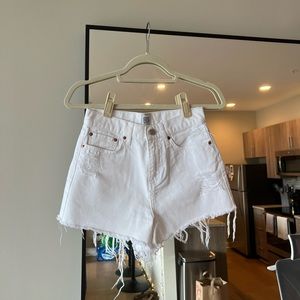 BDG High-Rise White Jean Shorts